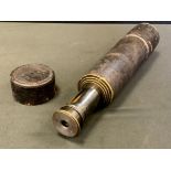 A late 19th/early 20th century maritime four drawer telescope, 5.8cm diameter, 90cm long extended,