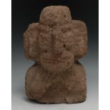Antiquities - a pre-Columbian Mesoamerican volcanic stone carving, of a head, probably Mayan, c.