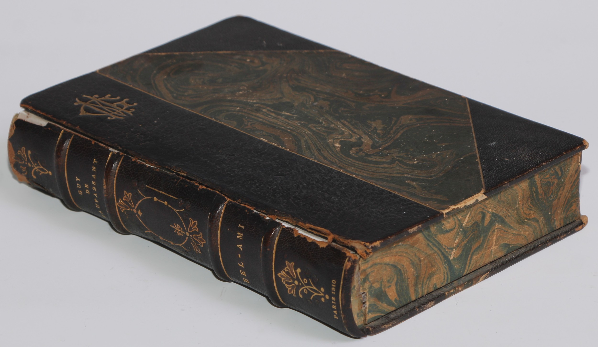 An early 20th century disguise volume dummy book box, as an edition of Guy de Maupassant Bel-Ami,