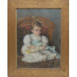 Emily Mitchell (Active 1870's - 1890's) Portrait of a Young Child signed, pastel, 69cm x 51cm