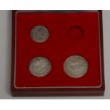 Coins - Maundy Money - a composed Victorian set, 1883, lacking penny, later box