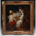 French School (19th century) The Music Recital, Children Playing Instruments oil on canvas, 53cm x