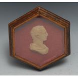 A 19th century wax portrait bust, after James Tassie, inscribed Robert Adam, Architect, Died 4 March