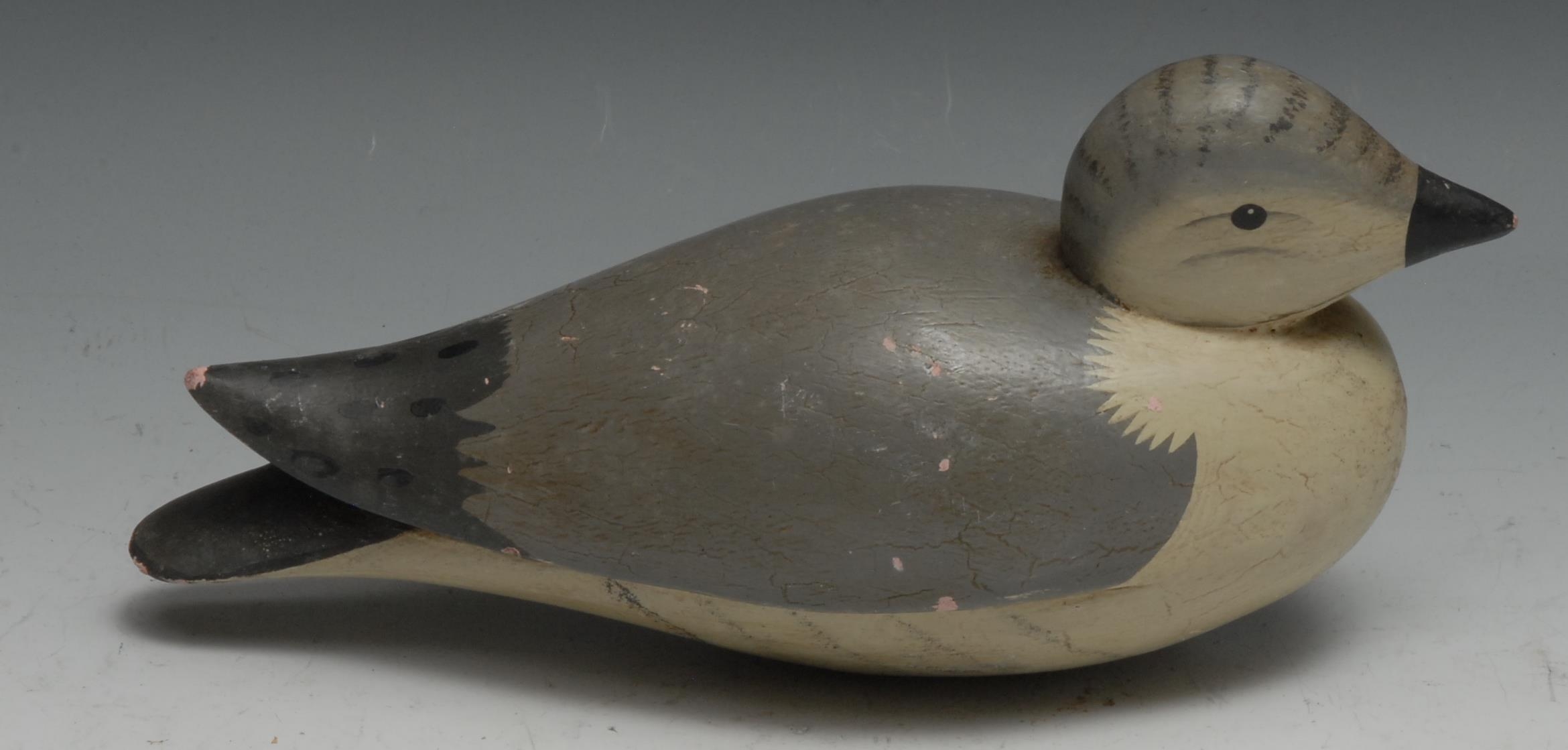 A painted softwood decoy duck, 27cm long - Image 2 of 2