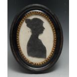 English School (19th/early 20th century), a silhouette, of a young lady, bust length in profile,
