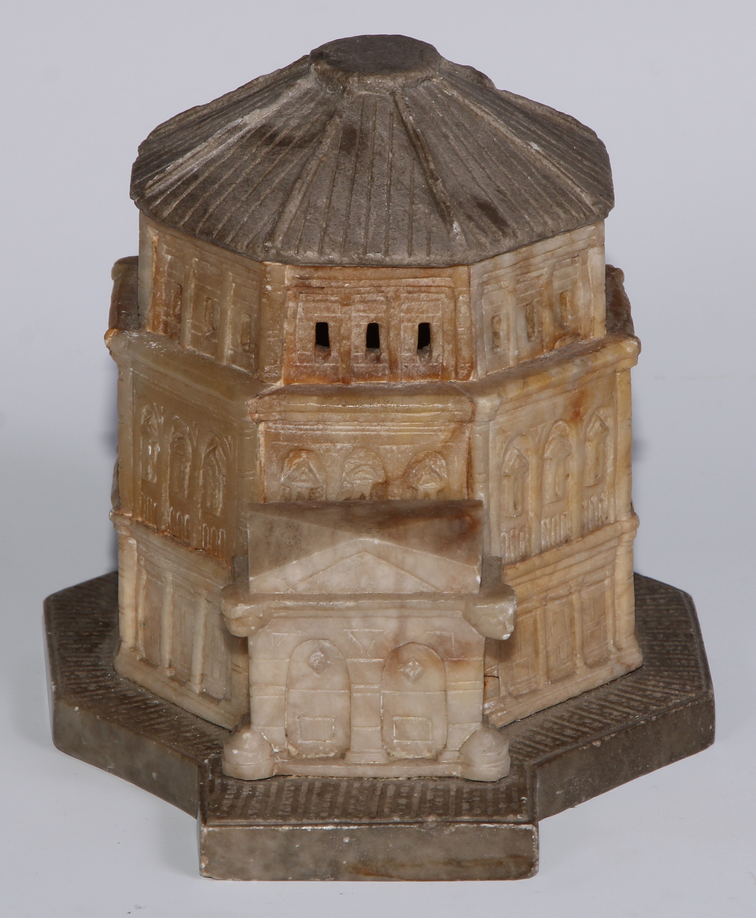 A Grand Tour alabaster architectural model, 11cm high