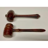 A George/William IV turned rosewood auctioneer's gavel, 20cm long, c.1830; another, lotus