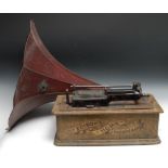 Phonograph Parts - Edison Home Phonograph; large red tin horn (2)
