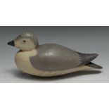 A painted softwood decoy duck, 27cm long