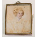 English School, 19th century, attributed to Horace Beever Love, a portrait miniature, watercolour on