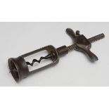 Helixophilia - a 19th century Plant’s patent corkscrew, unusual mechanism to handle, 17cm long,