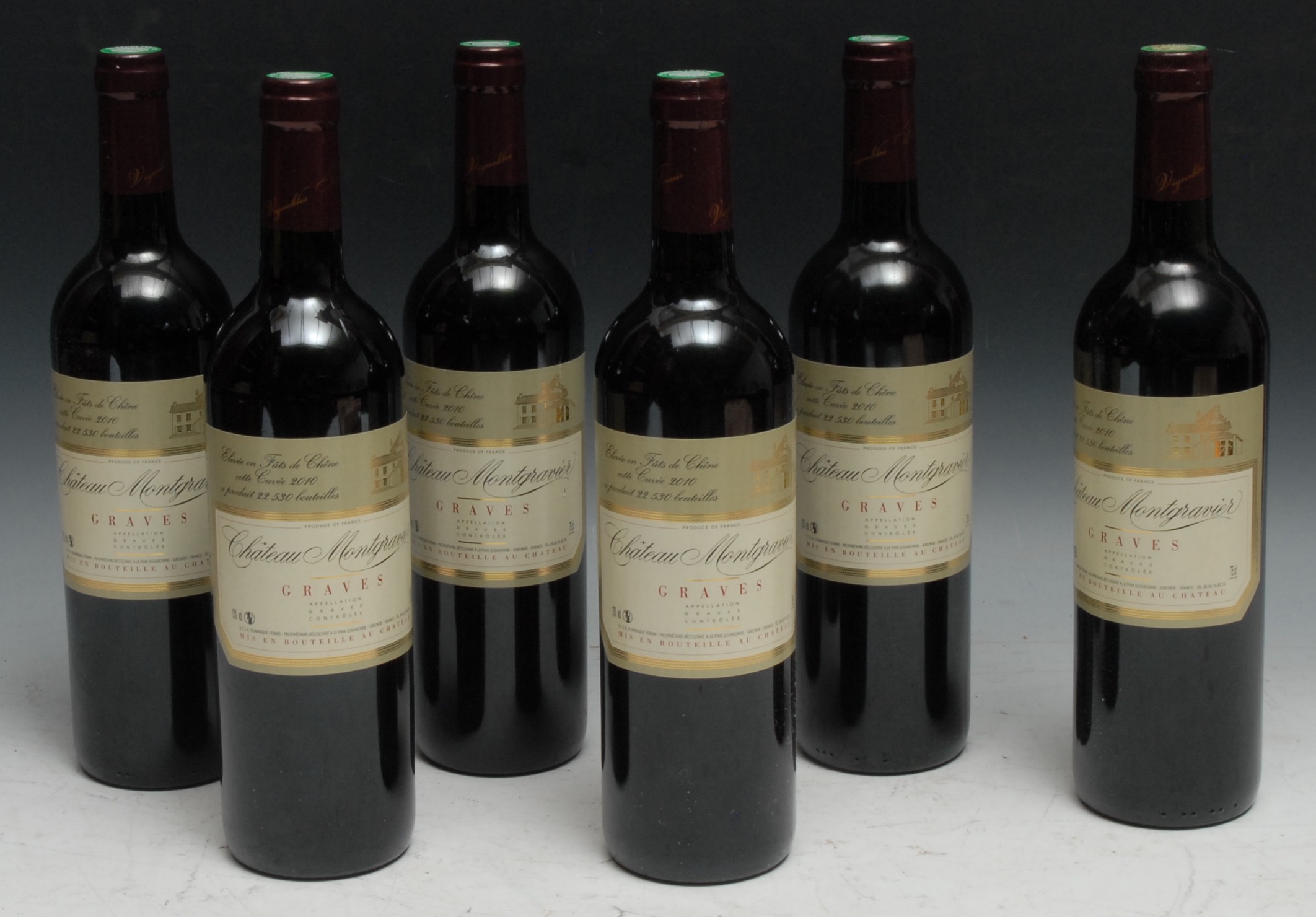 Wine - six bottles, Chateau Montravier Graves, 2010, 13.5% vol, 75cl (6)