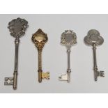 Copoclephily - an Edwardian silver presentation key, Presented to Miss Hutchinson by the Trustees of