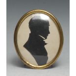 English School (19th century), a cut-paper silhouette, of a young gentleman, bust-length in profile,