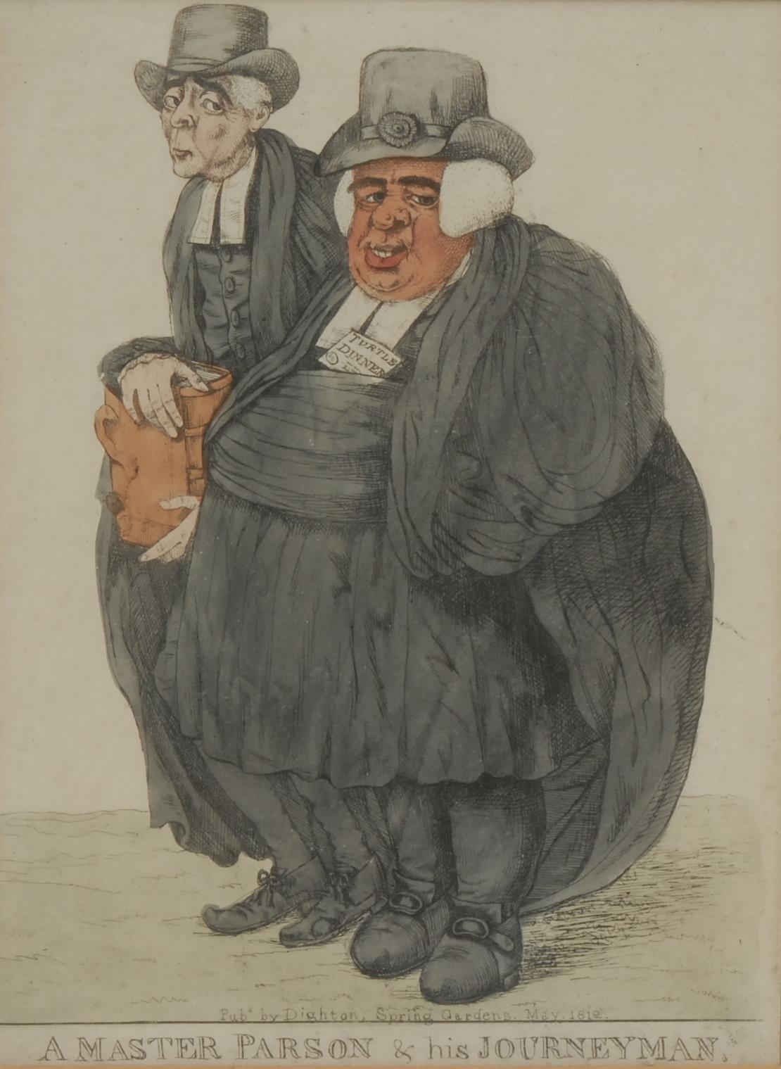 Robert Dighton, a pair of caricatures, A View from Magdalen College, Cambridge, and A Master - Image 3 of 3