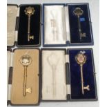 Copoclephily - a George V silver-gilt and enamel presentation key, Widnes Queens Nurses Association,