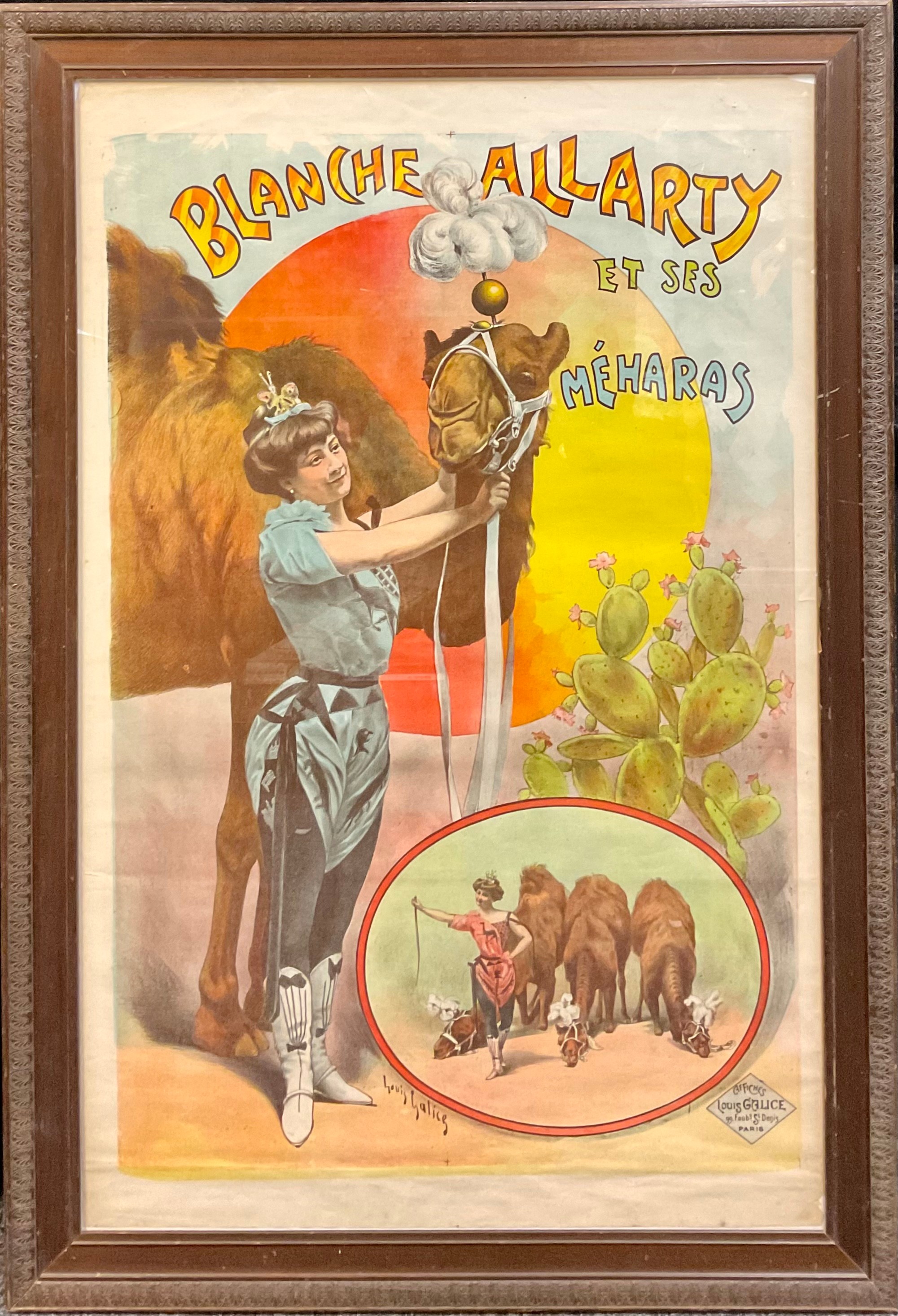 Circus and the Fairground - a poster, Blanche Allarty et ses Meharas, colour lithograph, printed - Image 2 of 3