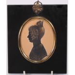 English School (19th century), a silhouette, of a young lady, bust length facing to dexter, her hair
