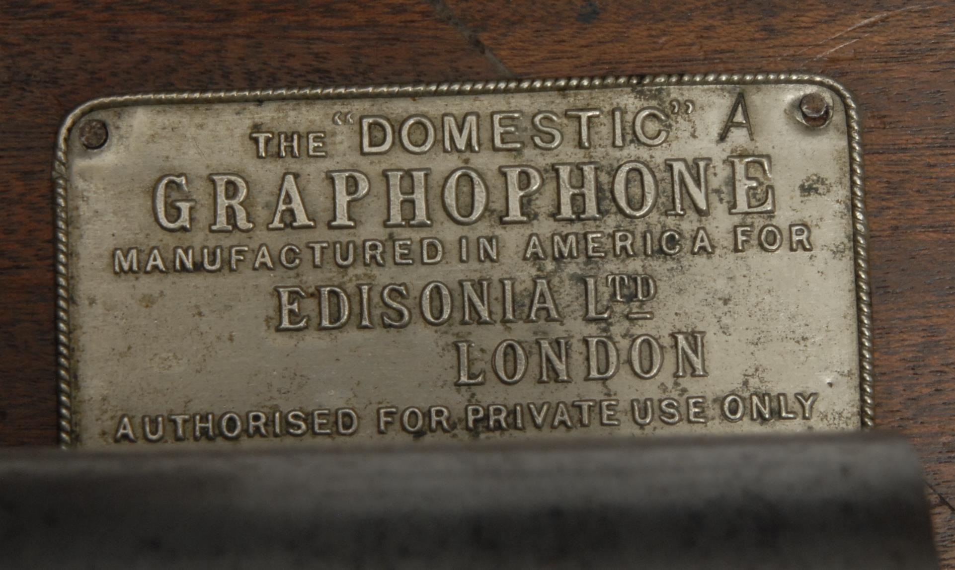 An early 20th century Edison Domestic Graphophone, 29cm wide; another; a part French phonograph (3) - Image 3 of 3