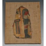 Antiquities - an Ancient Egyptian cartonnage sarcophagus fragment, 12cm x 7cm, late New Kingdom