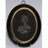 The Cult of Byron and Byronmania - a 19th century dark patinated relief portrait plaque, of George