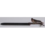 An Austrian cold painted bronze mounted page turner, the handle cast as a song bird, 24.5cm long