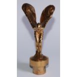 Rolls-Royce - a gilt metal mascot, Spirit of Ecstacy, modelled after Charles Sykes, 13cm high