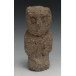 Antiquities - a pre-Columbian Mesoamerican volcanic stone carving, of an owl, probably Mayan, c.
