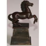A 19th century Grand Tour equestrian desk bronze, plinth base, 15cm high