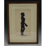 English School (19th century), a silhouette, of a Schoolboy holding a book, 21cm x 12cm