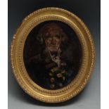 After John Singleton Copley Portrait of Admiral Richard Howe, 1st Earl Howe, oil on board, oval