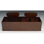 A late Victorian mahogany tapered rectangular country house post trough, with two pairs of