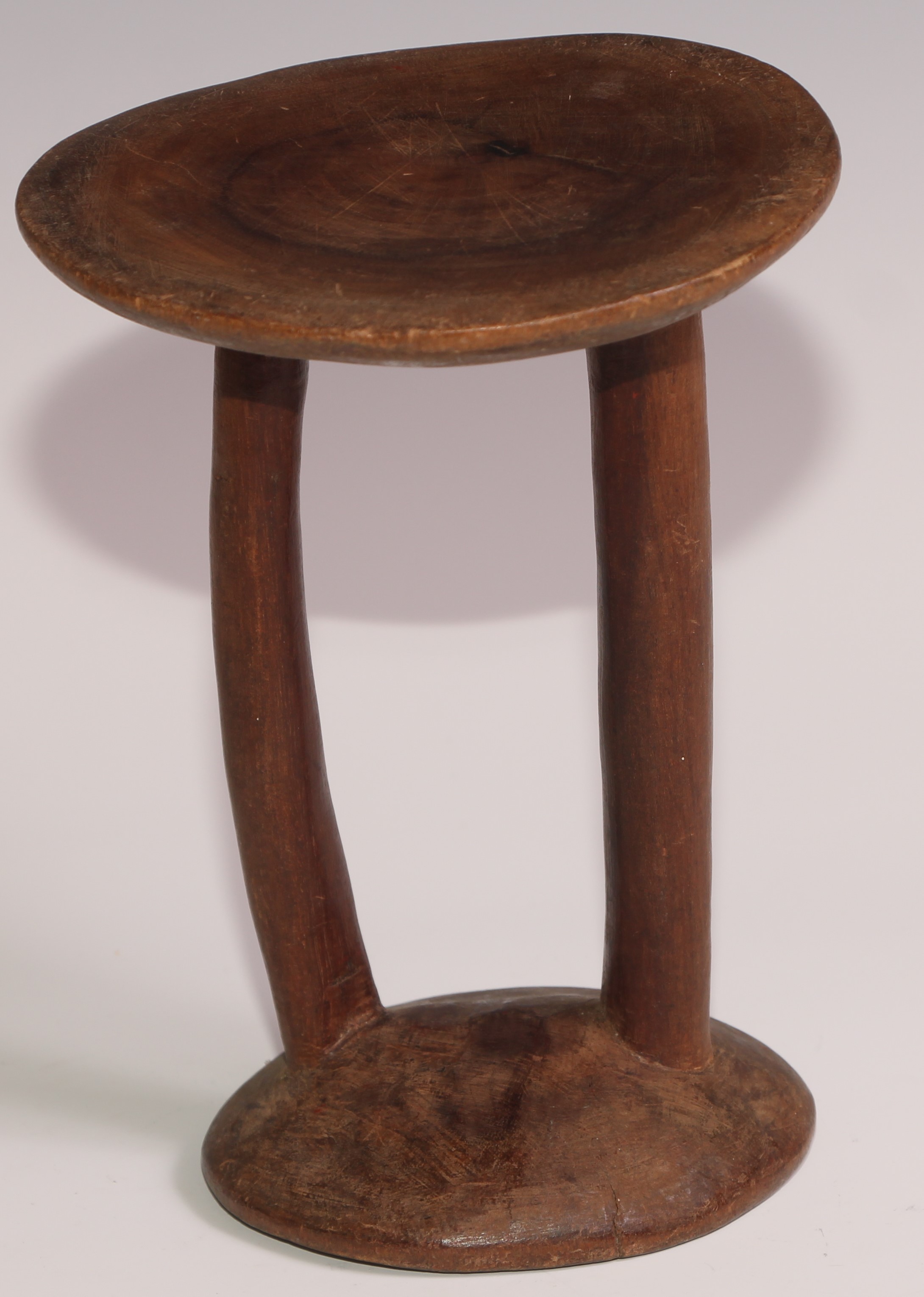 Tribal Art - an East African stool or headrest, possibly Pokot, 19cm high; another (2) - Image 9 of 9