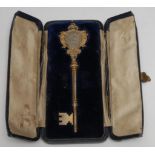 Copoclephily - an Edwardian silver-gilt presentation key, Carnegie Free Library, Neston,