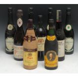 A bottle of Catturich-Ducco Brut, 115, 75cl, three others the same; a bootle of Rioja Faustino V,