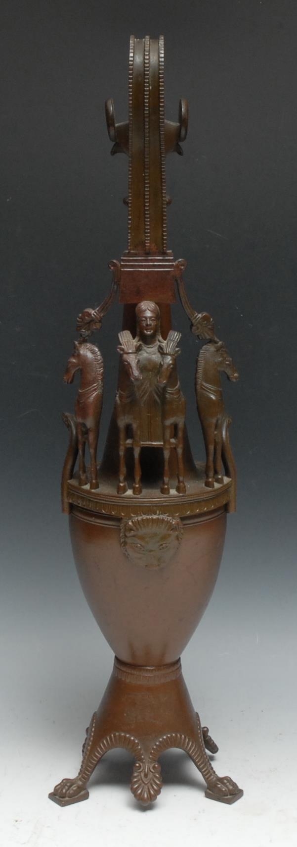 Neapolitan School (19th century), a brown patinated bronze Grand Tour vase, cast in the Etruscan - Image 2 of 4
