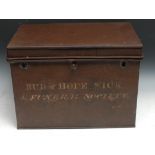 Death in Victorian Britain - a 19th century steel deed box, inscribed Bud of Hope Sick and Funeral