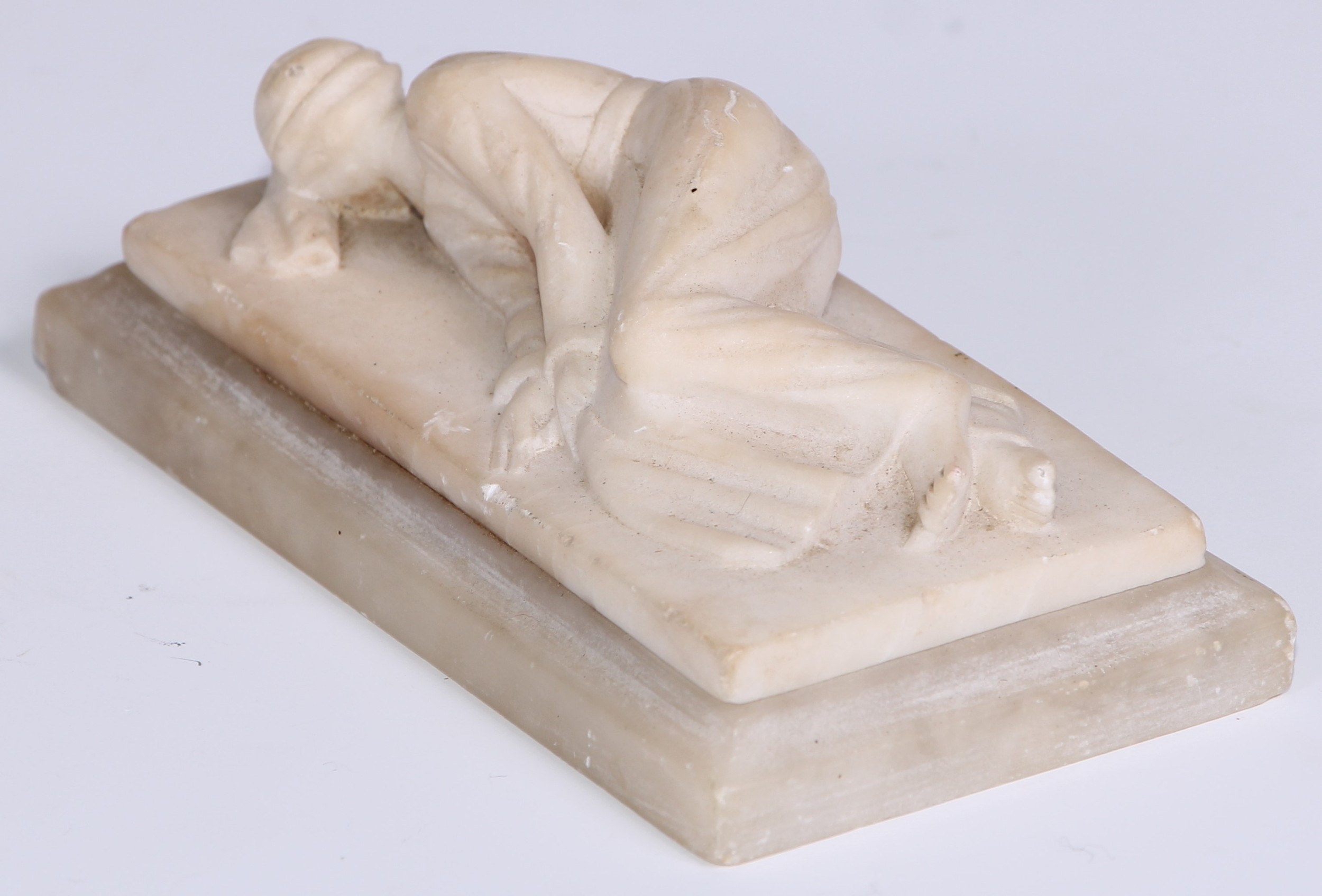 Grand Tour School (19th century), an alabaster cabinet sculpture, The Martyrdom of Saint Cecilia, - Image 4 of 5