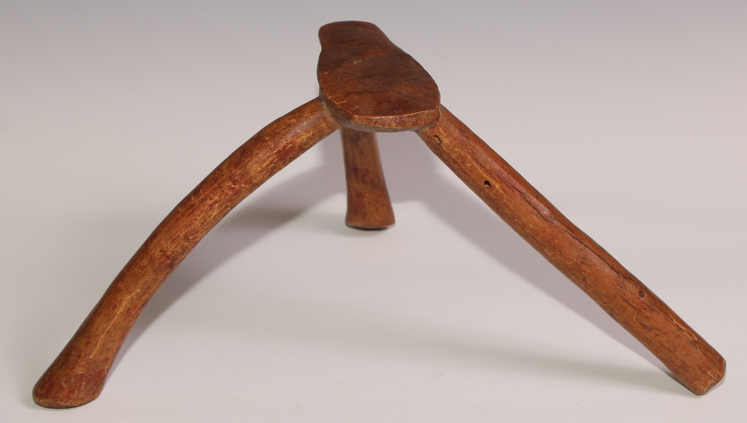 Tribal Art - an East African stool or headrest, possibly Pokot, 19cm high; another (2) - Image 2 of 9