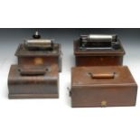 An Edison standard phonograph, domed case; another (incomplete) (2)