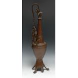 Neapolitan School (19th century), a brown patinated bronze Grand Tour vase, cast in the Etruscan
