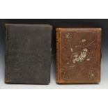 Photography - a 19th century tooled leather carte de visite album, containing various single and