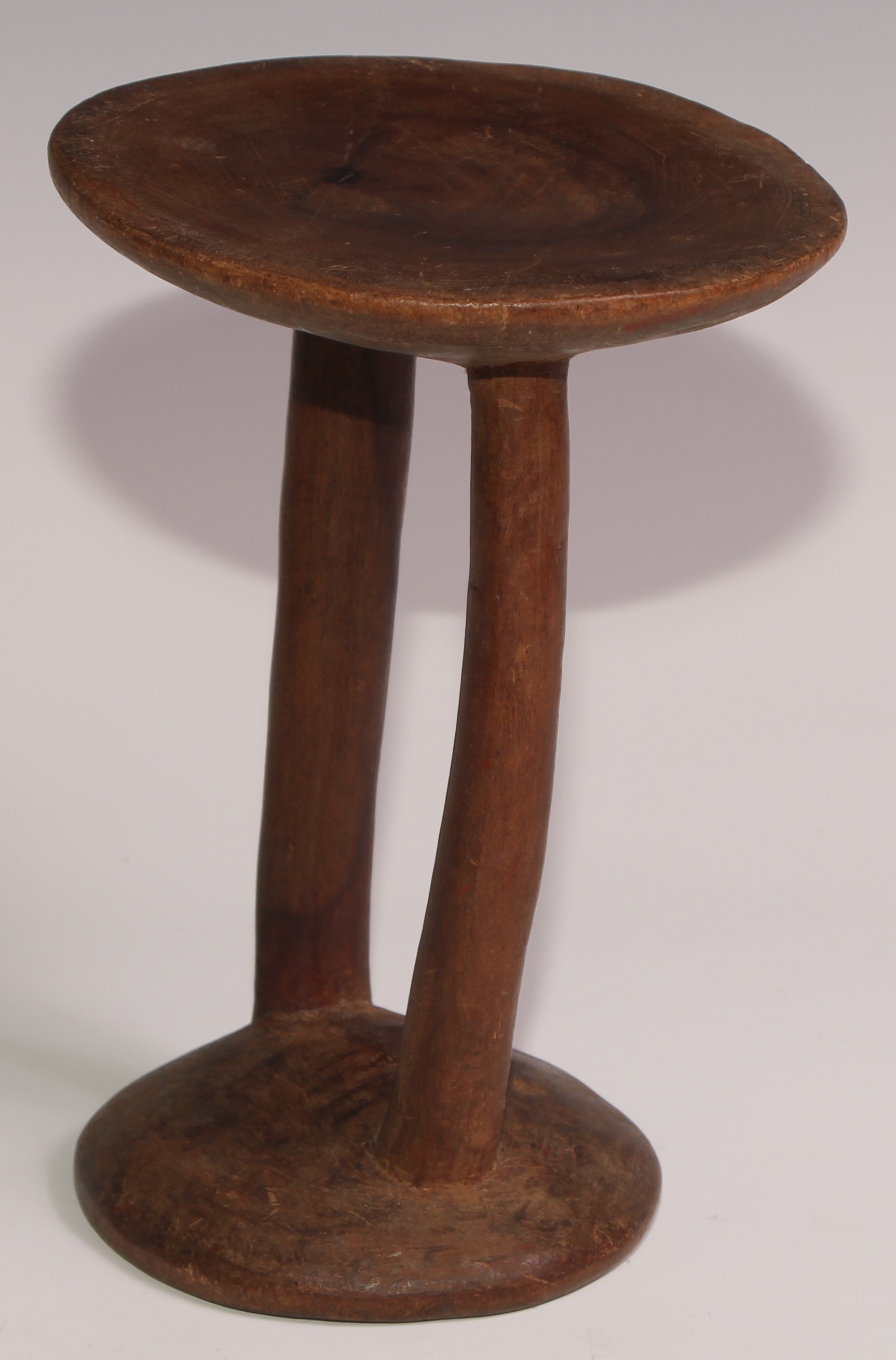 Tribal Art - an East African stool or headrest, possibly Pokot, 19cm high; another (2) - Image 8 of 9