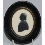 English School (19th century), a silhouette, of a gentleman, with white cravat, bust length in