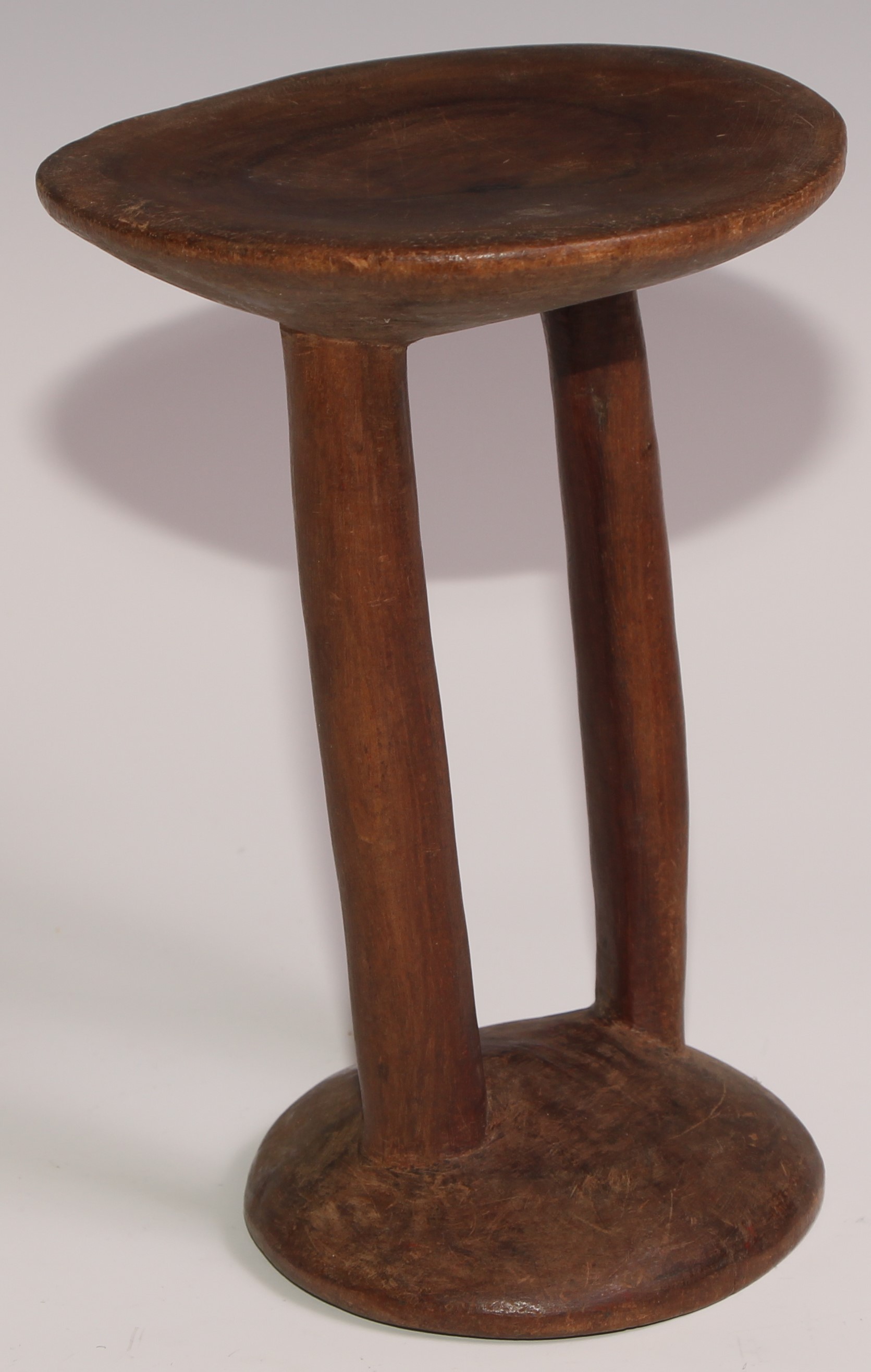 Tribal Art - an East African stool or headrest, possibly Pokot, 19cm high; another (2) - Image 7 of 9