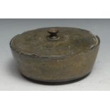 Antiquities - a Gandharan green schist circular box and cover, 19cm diam