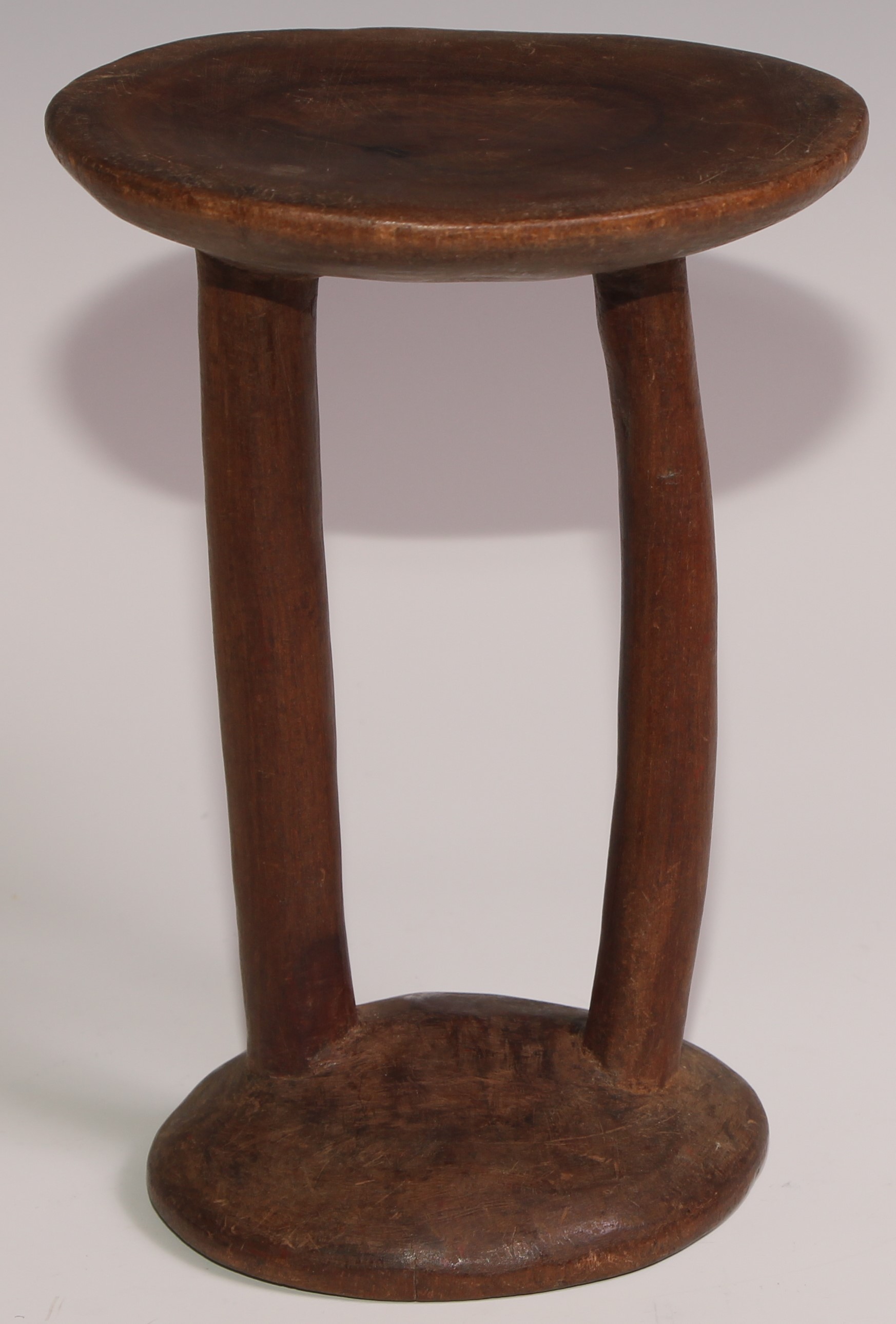 Tribal Art - an East African stool or headrest, possibly Pokot, 19cm high; another (2) - Image 6 of 9