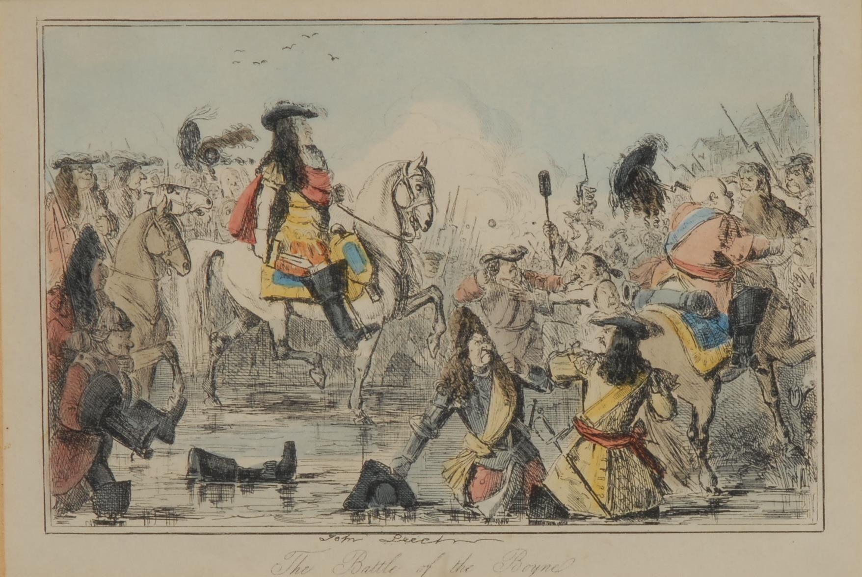 John Leech (1817 - 1864), after, set of seven caricature and comical prints, Embarkation of King - Image 2 of 8