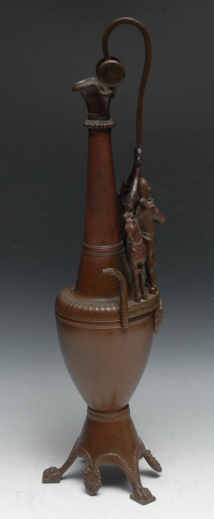 Neapolitan School (19th century), a brown patinated bronze Grand Tour vase, cast in the Etruscan - Image 3 of 4