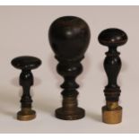 Seals - a large 19th century desk seal, The Aylsham Gas Company, turned ebonised handle, 11cm